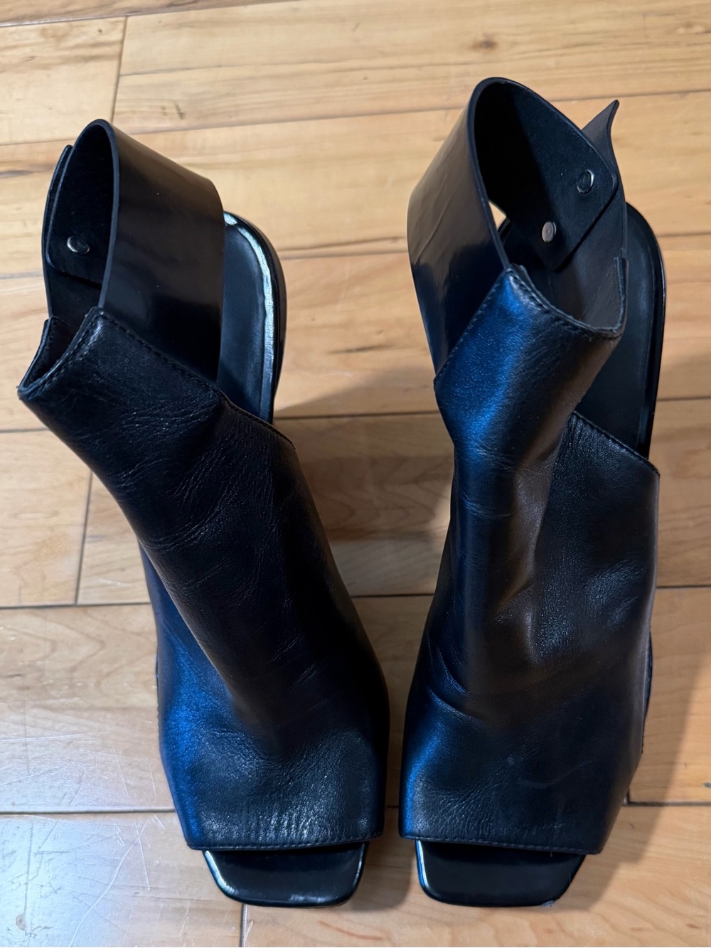3.1 Philip Lim Black Juno Block Heel Sandals Size 7.5 - Picture 3 of 6